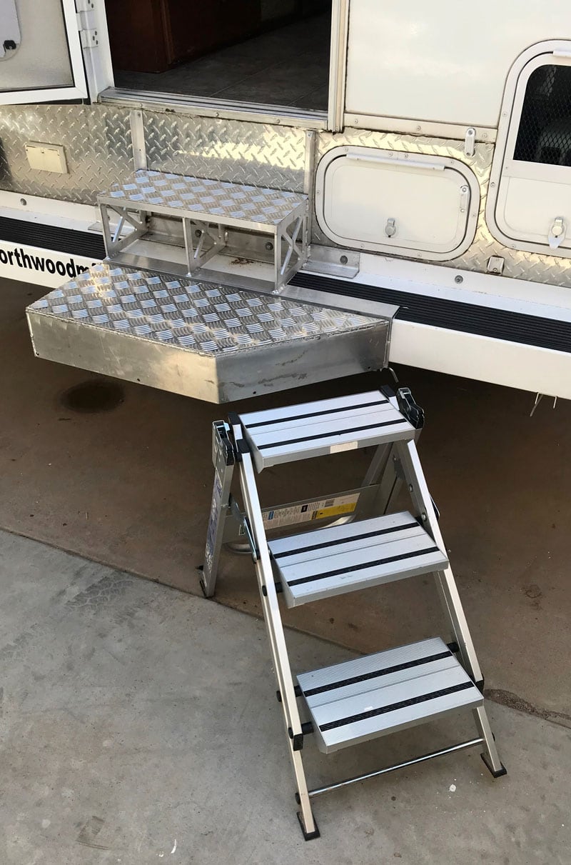 Step System Using Xtend+Climb's Aluminum Folding Steps