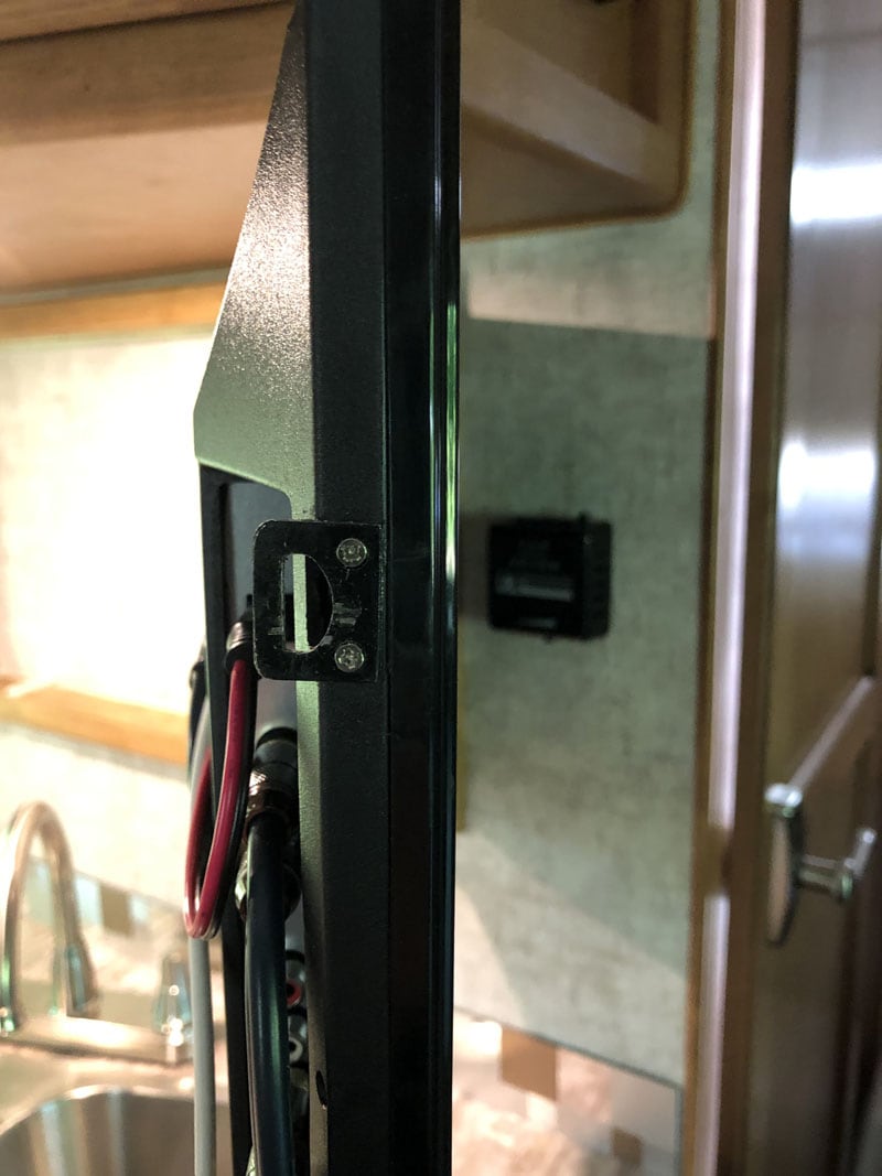 12V Flush Mount TV Close Up of Latch