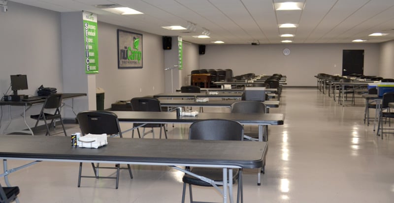 Lunch Room Chairs Spread Apart