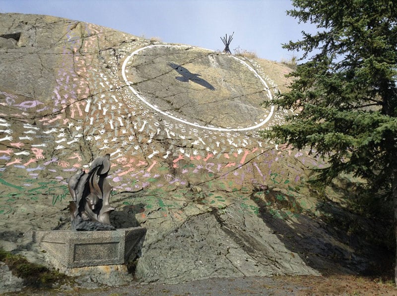 Mural In Yellowknife Downtown Park NWT