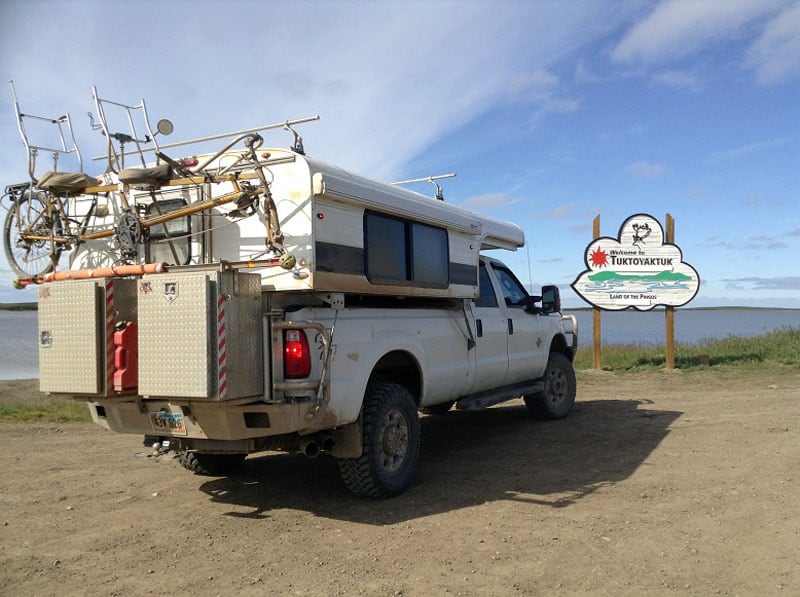 Tandem Recumbent Bike On Alaskan Camper