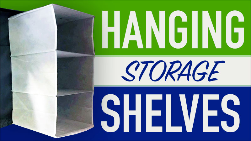 Cloth hanging storage shelves for RVs