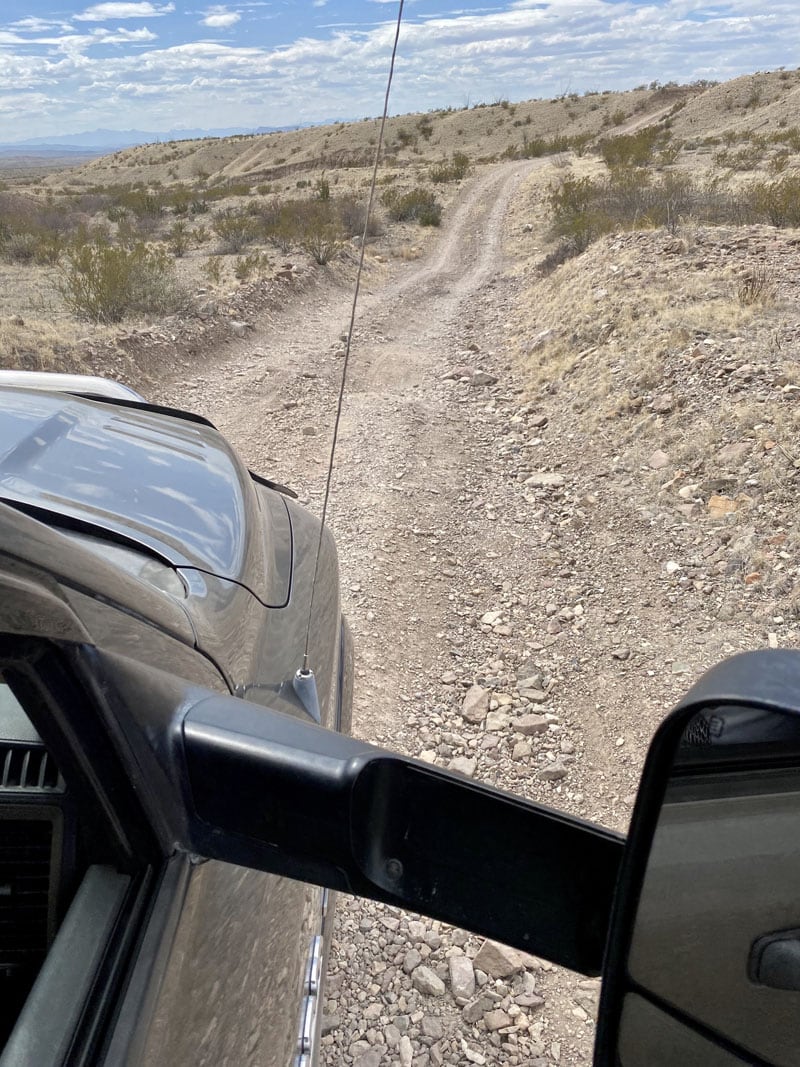 River Road Long Dirt Road in Big Bend