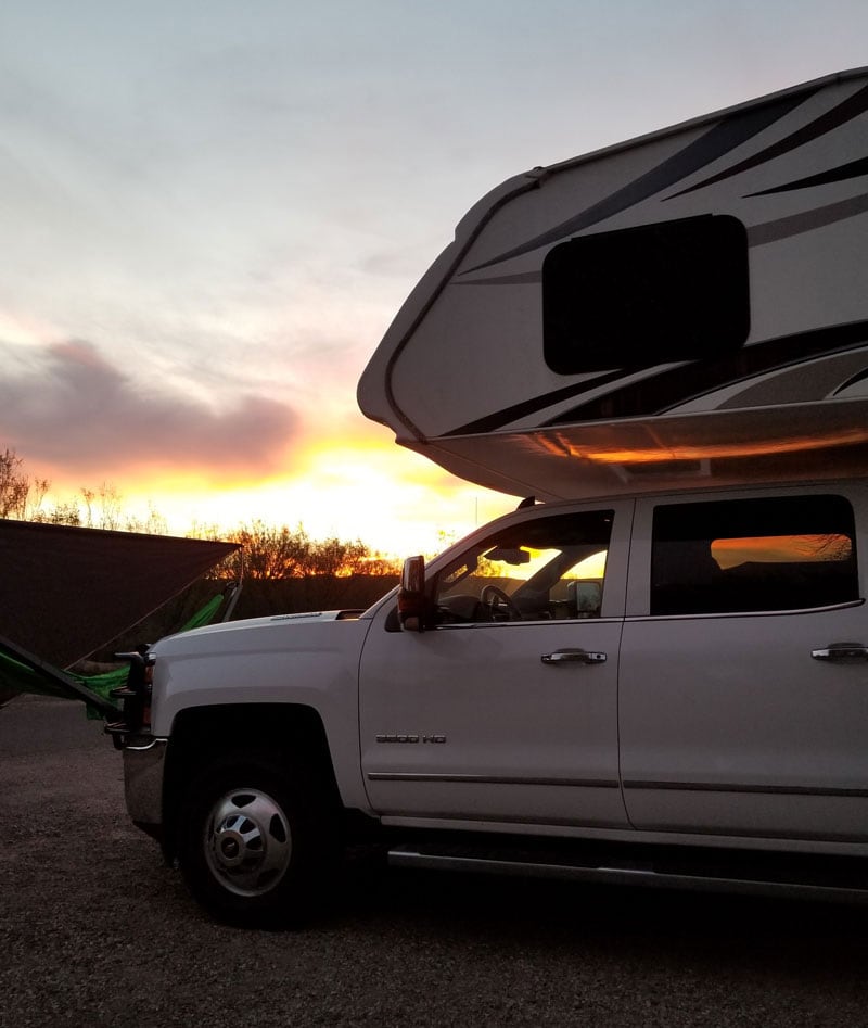 Sunset Over The Camper At Rio Grande Village