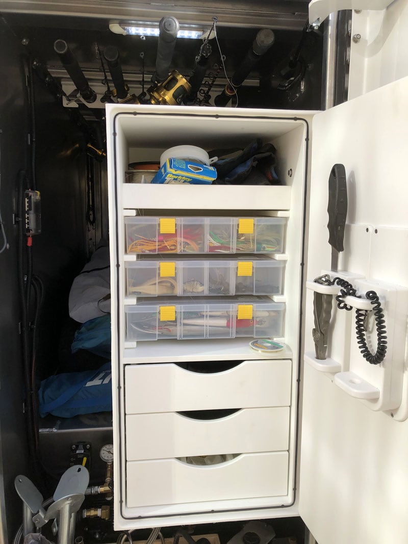 Fishing Gear In Front Storage Compartment