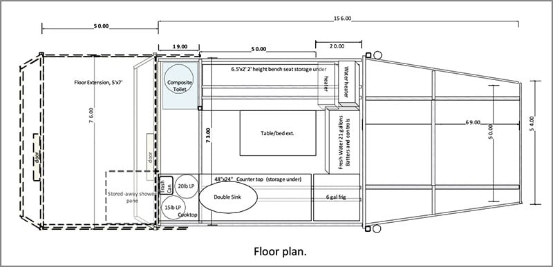 Youzan Jin Transformer Camper Floor Plan