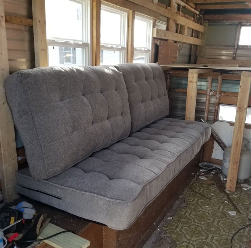 Sofa Into Rebuild Retro Camper