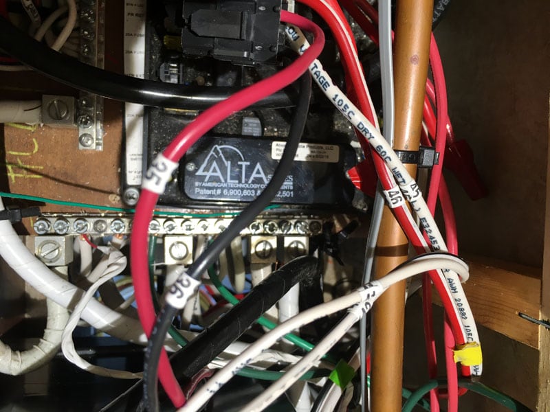 Atwood board buried in a rat nest of wires