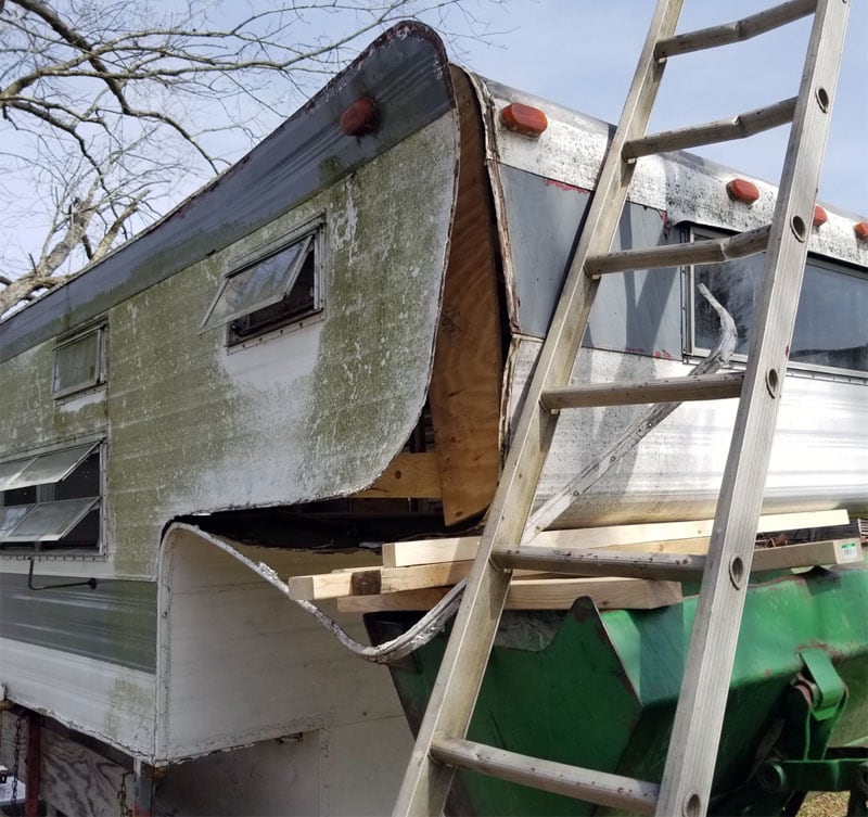 Exterior Siding Rebuild Retro Camper