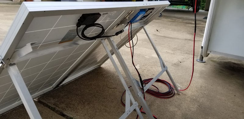 Panel With Long Legs Extended And Plugged Into The Camper