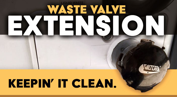 Rv waste valve extension solution