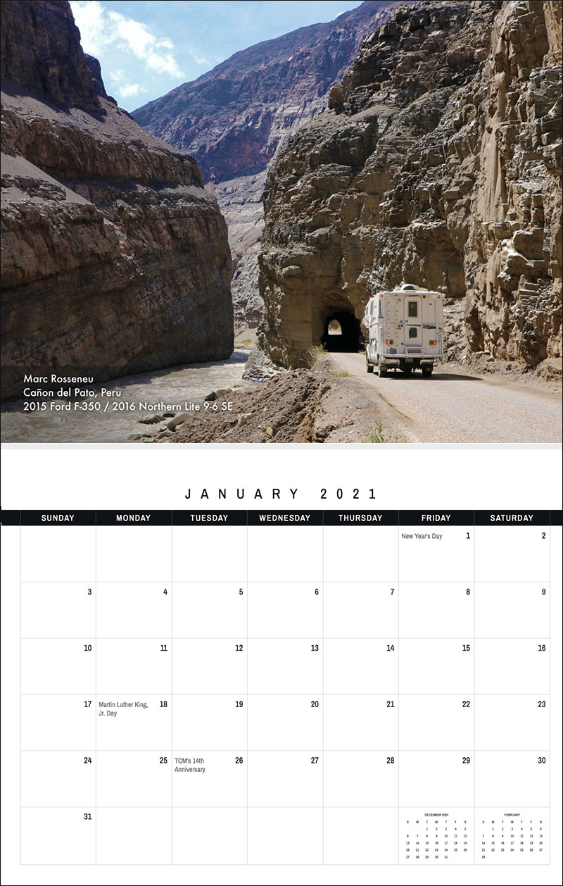 2021 TCM Calendar 1 January