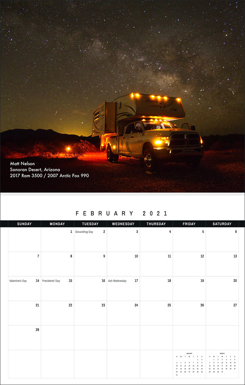 2021 TCM Calendar 2 February