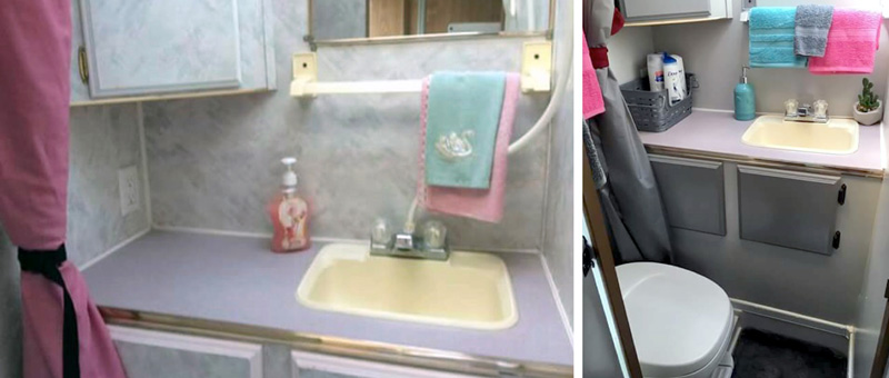 Bathroom Renovation Camper Before And After