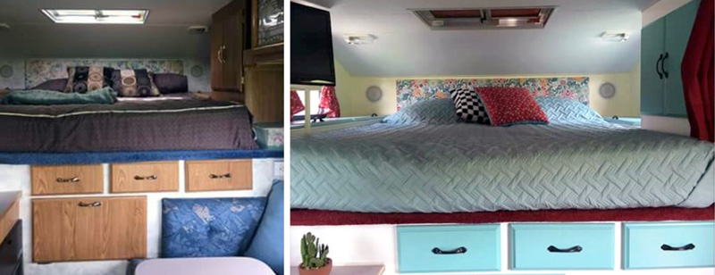 Bedroom Before And After Camper Restoration