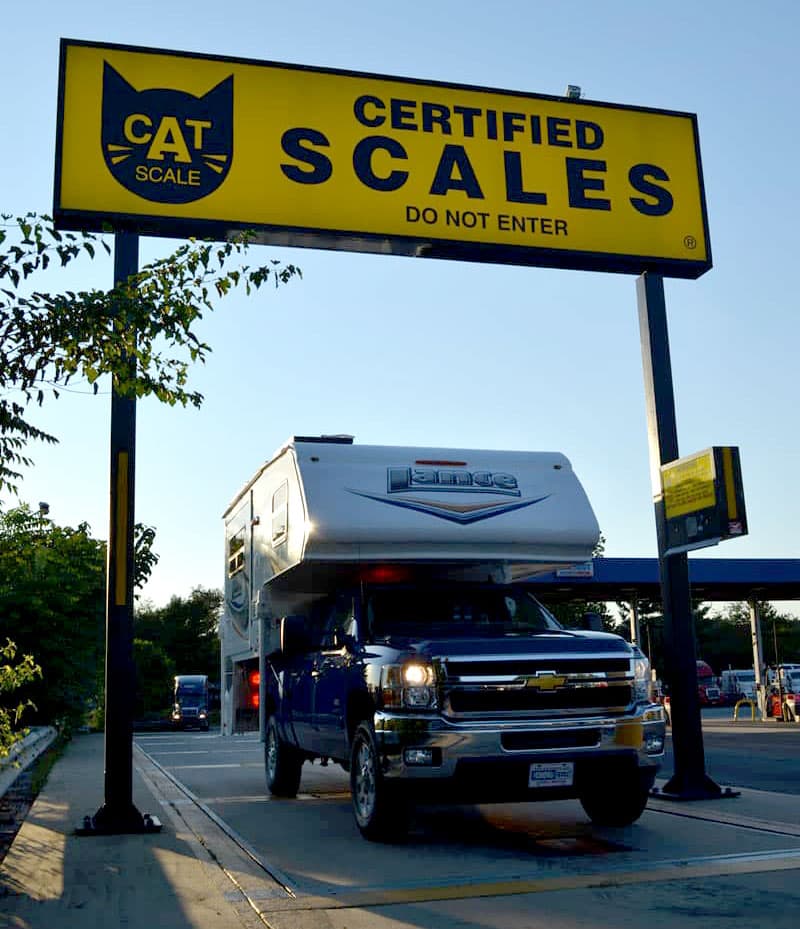 Taking the CAT Scale Truck Camper Challenge