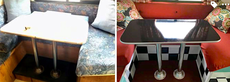 Dinette Table Before After Renovation Shadow Cruiser