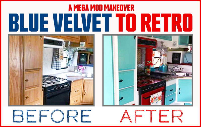 Camper Makeover Blue Velvet to Retro