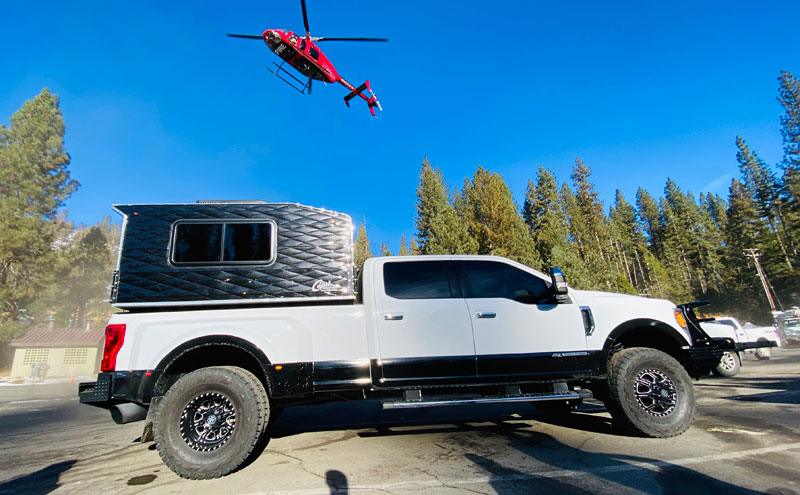 Shaver Lake California The Man Lift Bell 407 Helicopter