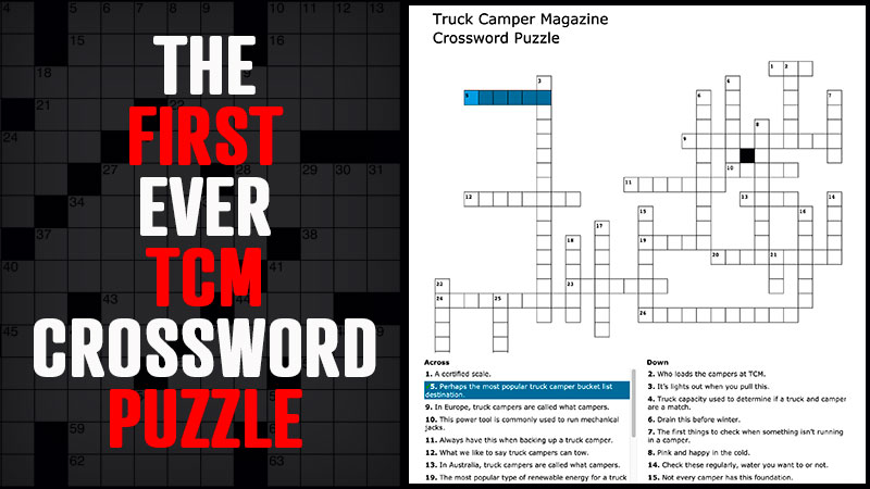 Truck Camper Crossword Puzzle