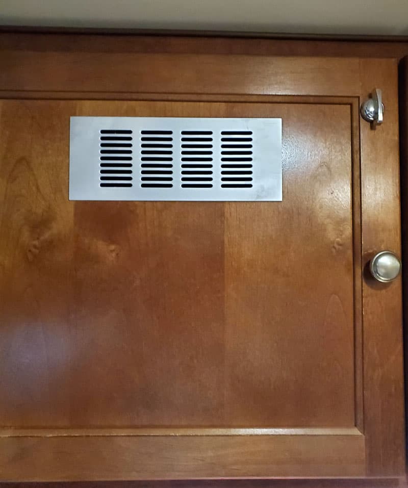 Vent Installed on Cabinet Doors