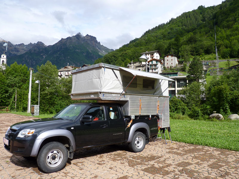 Lanzada dans la Valmalenco campsite in Italy