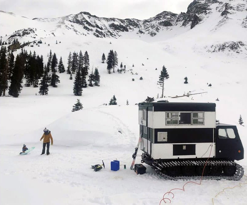 Mountain Scene Colorado Camp With Snowcat