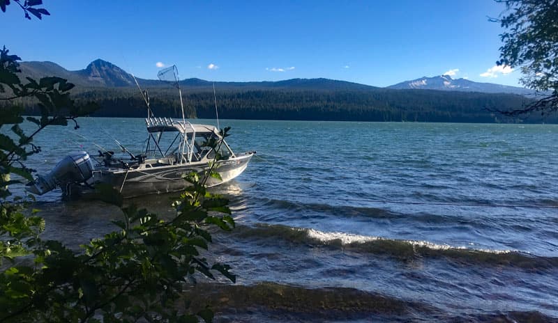 Boat Off Our Campsite On Odell Lake