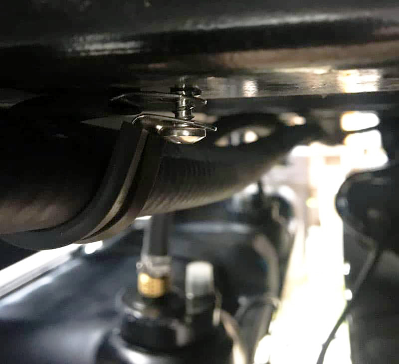 Black Tank Screw Under Palomino Camper