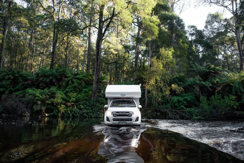 Crossing The Black River Near Forrest In The NorthWest Tasmania