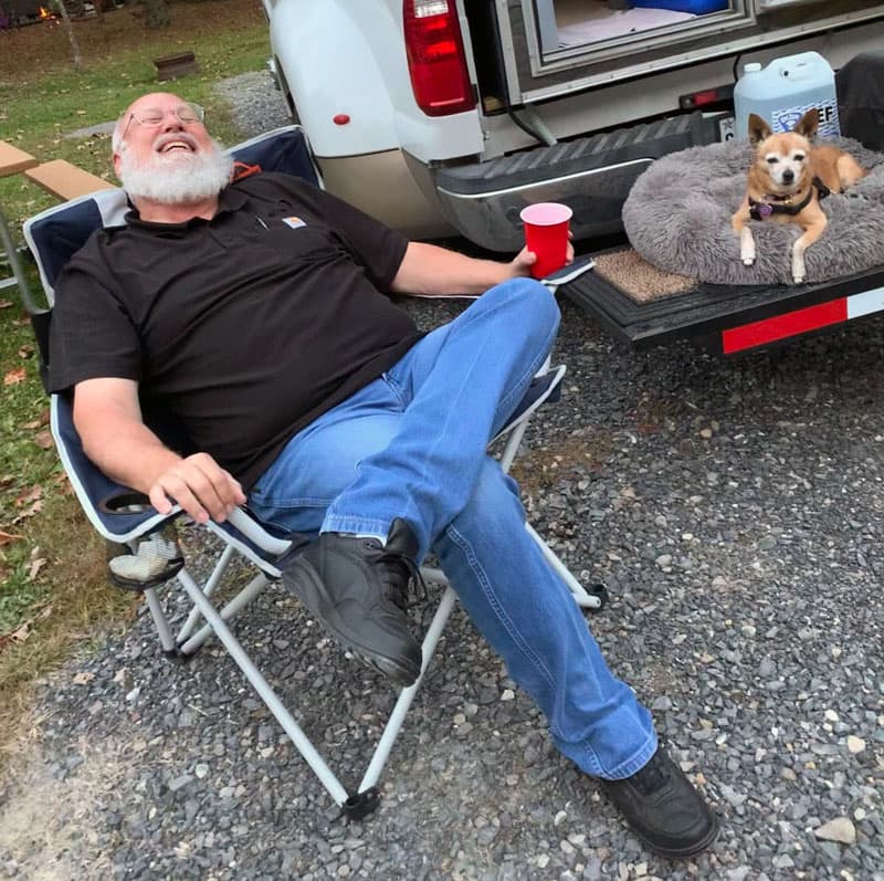 Scampi And Mike At Campground