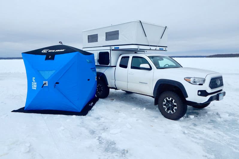 Ice Fishing With Clam Hub Shelter