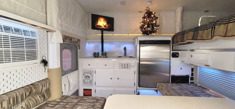 Pop-up truck camper remodel bright