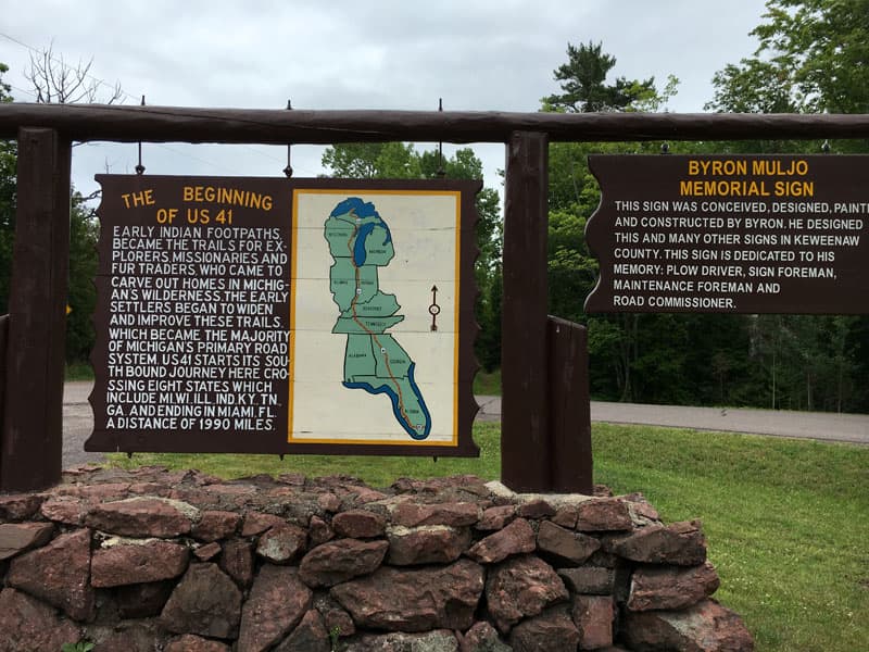 Start Of US Hwy 41 on the Keweenaw Peninsula