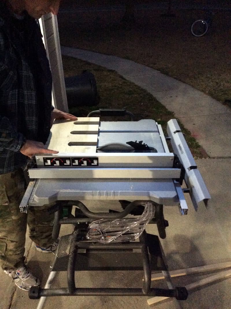 Rifle And Gun Rack In Camper cutting wood