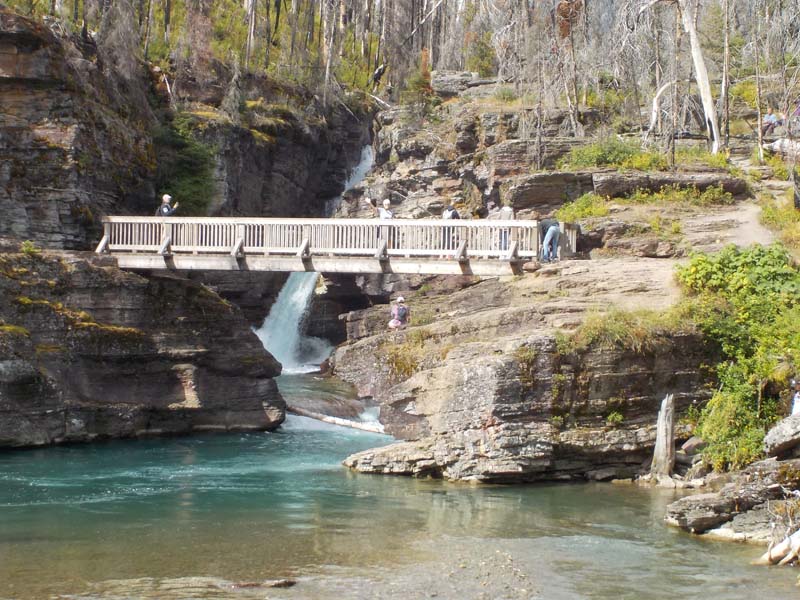 St Mary Falls With The Bridge