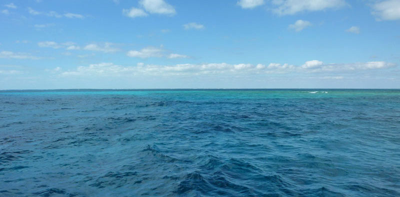 FL Keys Glass Bottom Boat Blue Water