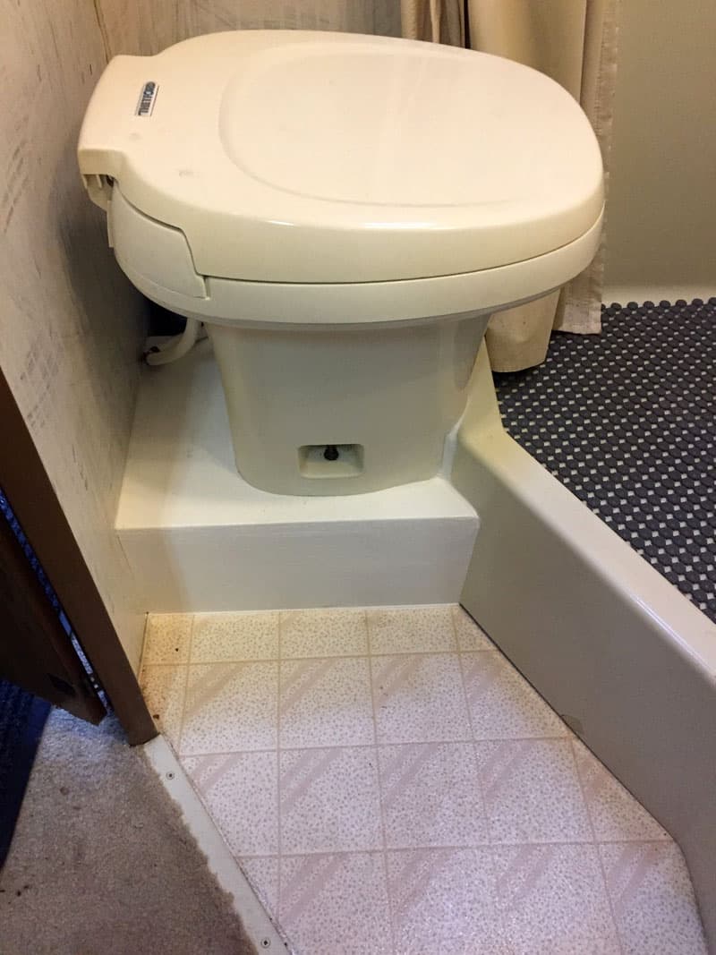 Toilet Moved For More Leg Room Side View