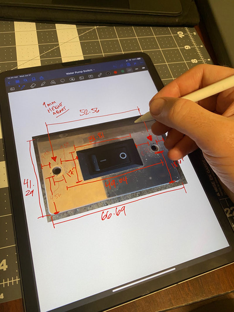 iPad Drawings of 3D printer design