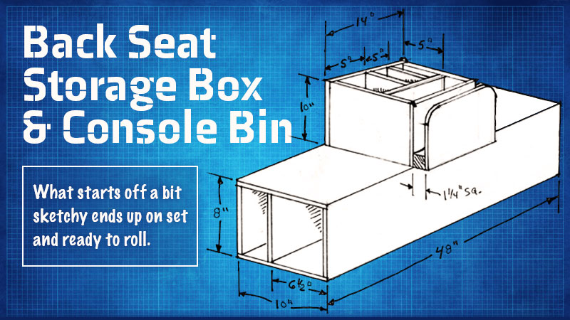 Truck back seat storage box and center console bin