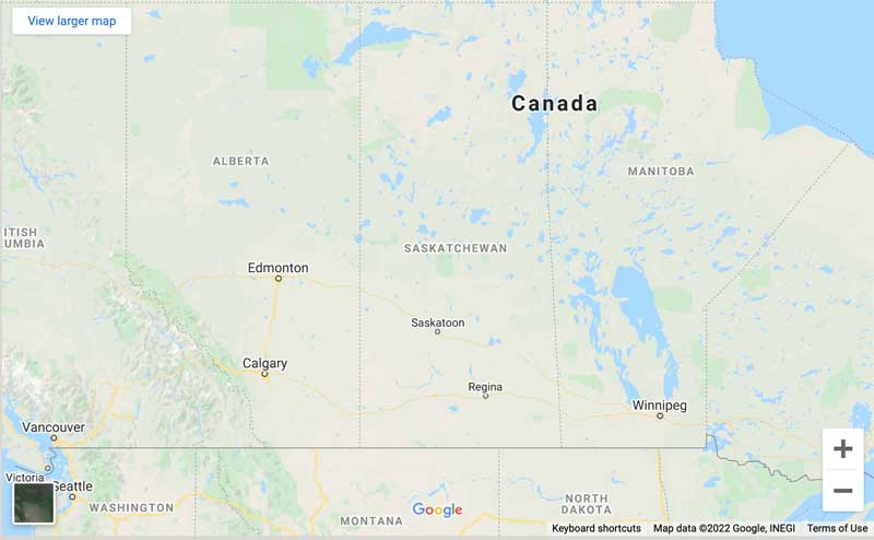 Canada Map Including Saskatchewan