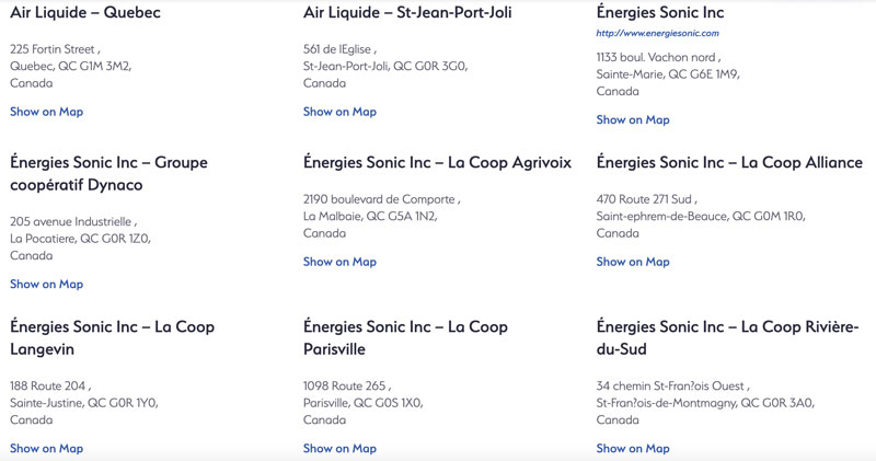 Propane Filling Stations Near Quebec City