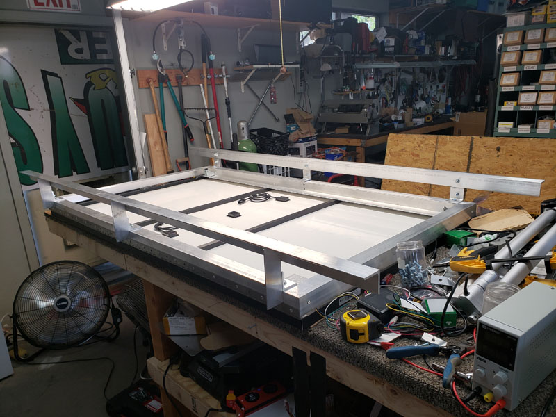 Single Axis Powered Solar Panel Mount Being Built