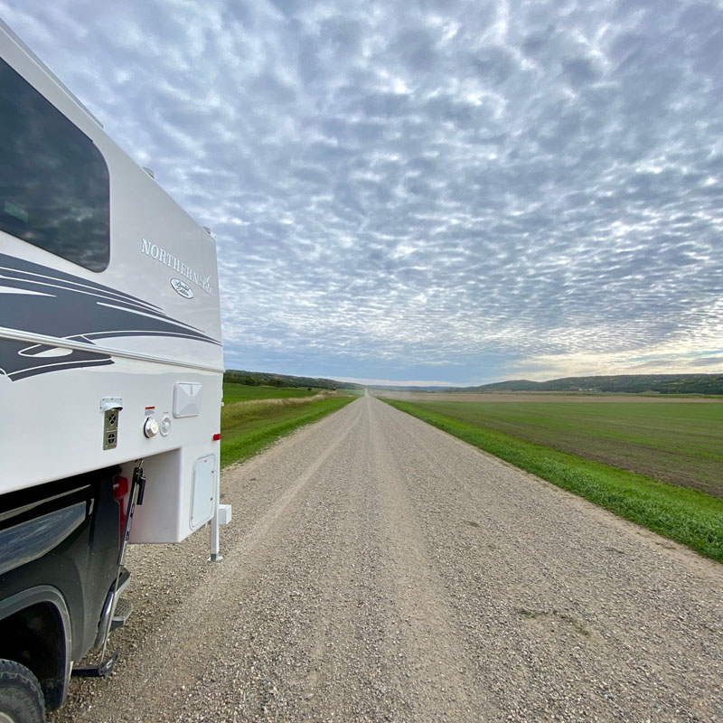 Gravel Grid Road In The Qu'appelle Valley