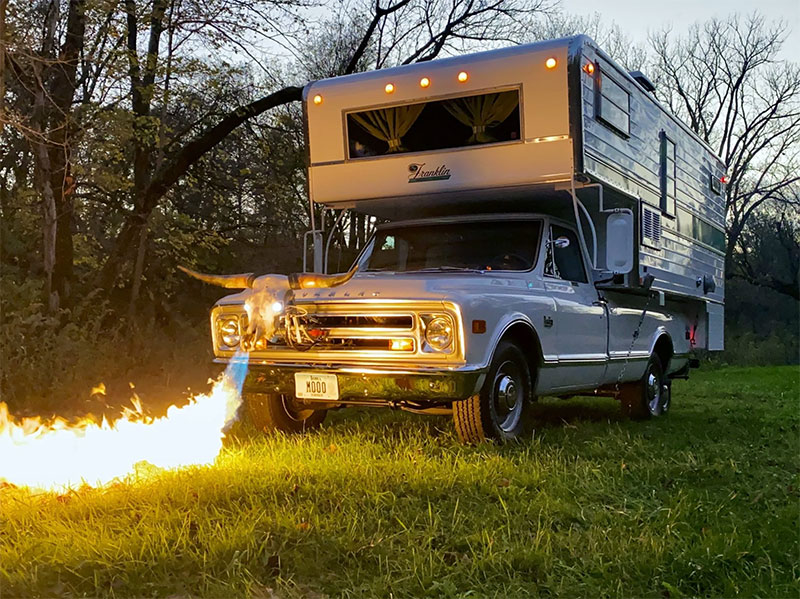 Flame Throwing Camper Throwing Flames