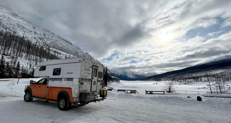 Medicine Lake Jasper National Park Snow Camping