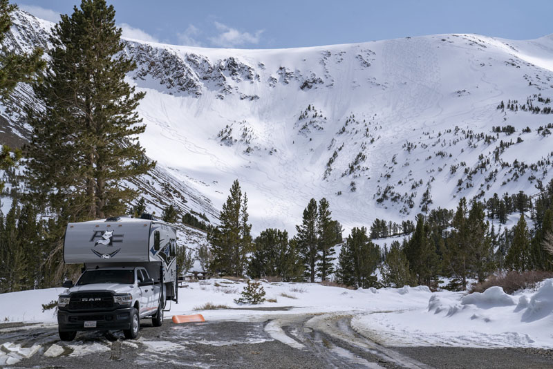 Virginia Lakes, California snow camping