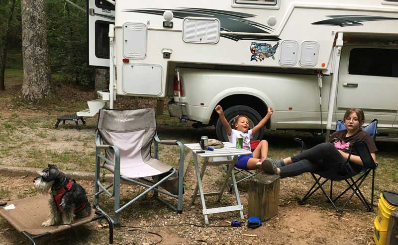 Granddaughters And Jacque Camping In The Smoky Mountains