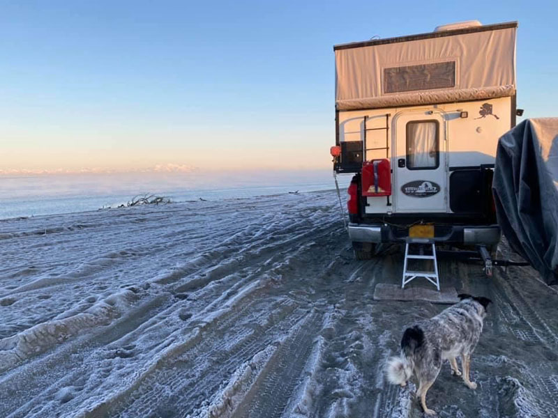 Cold Morning Looking Out Over Cook Inlet Kenai AK