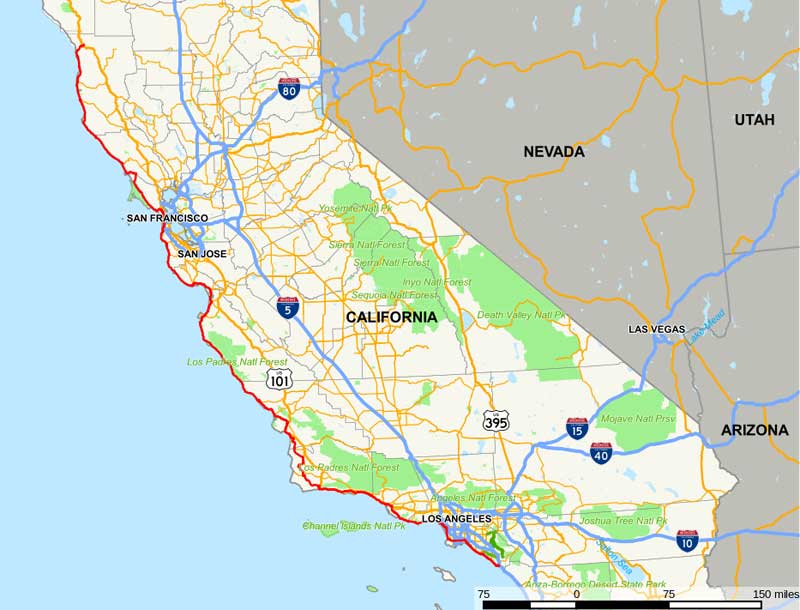 Wikipedia California Route 1 Map